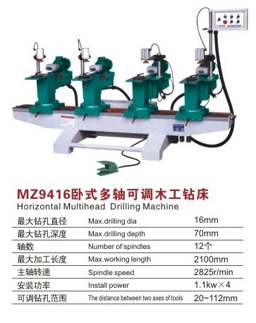 MZ9416臥式多軸可調(diào)木工鉆床